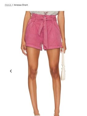 PAIGE Anessa Short Flap Pockets Self Belt Color/Bougainvillea Size 27 NWT